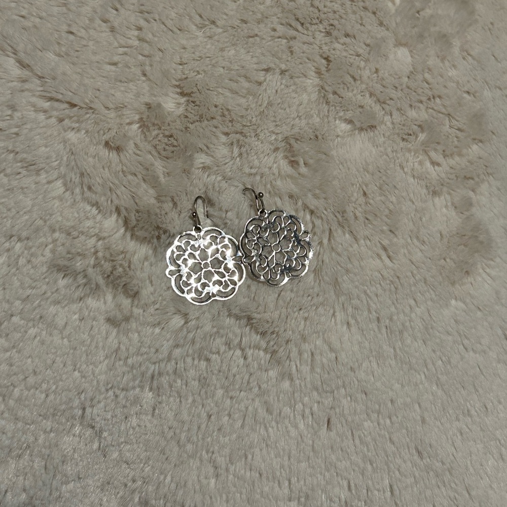 Delicate Silver Floral Earrings